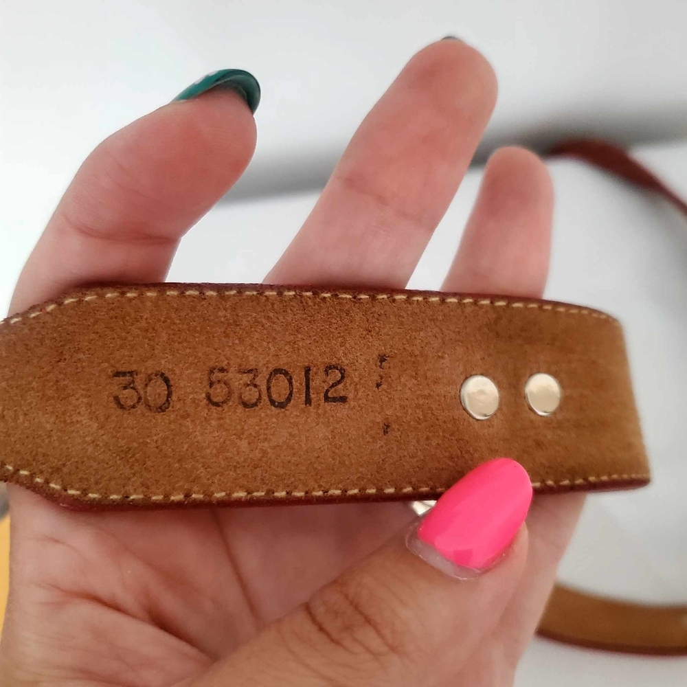 Red Leather Belt with Metalic Animals - Picture 3 of 9